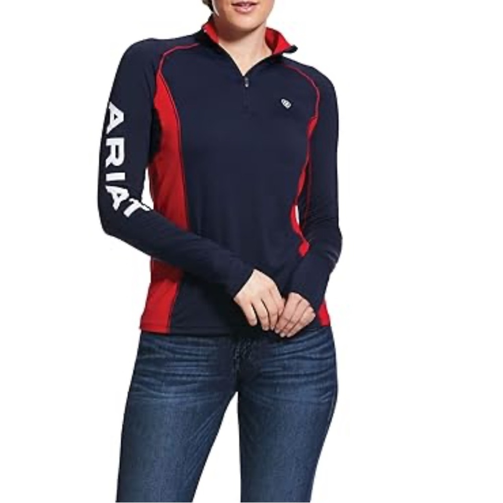 Ariat Women's Navy and Red long sleeve shirt